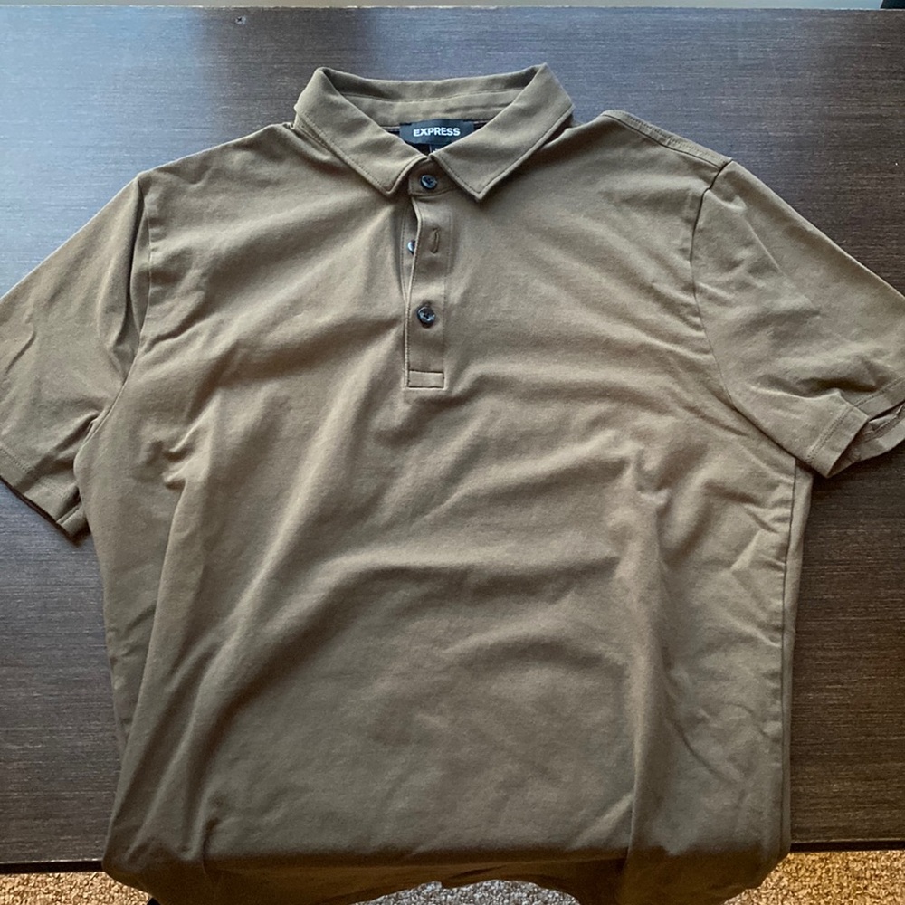 Express olive green/brown polo, medium!